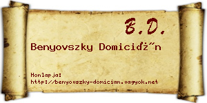 Benyovszky Domicián névjegykártya